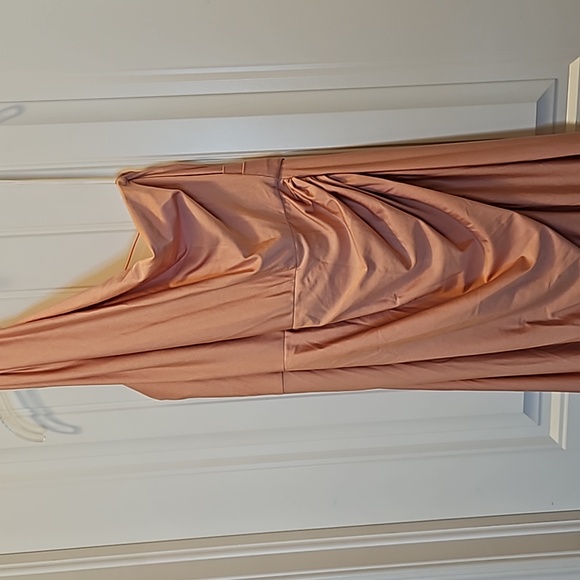 *NWT* Cynthia & Sahar One Shoulder Asymmetrical Cowl Back Satin Mermaid Dress - Picture 7 of 14